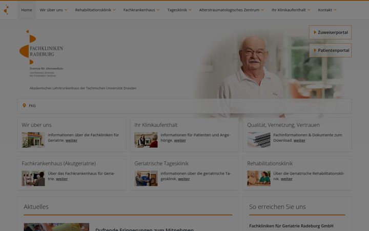 Képernyőkép: fachkliniken-radeburg.de