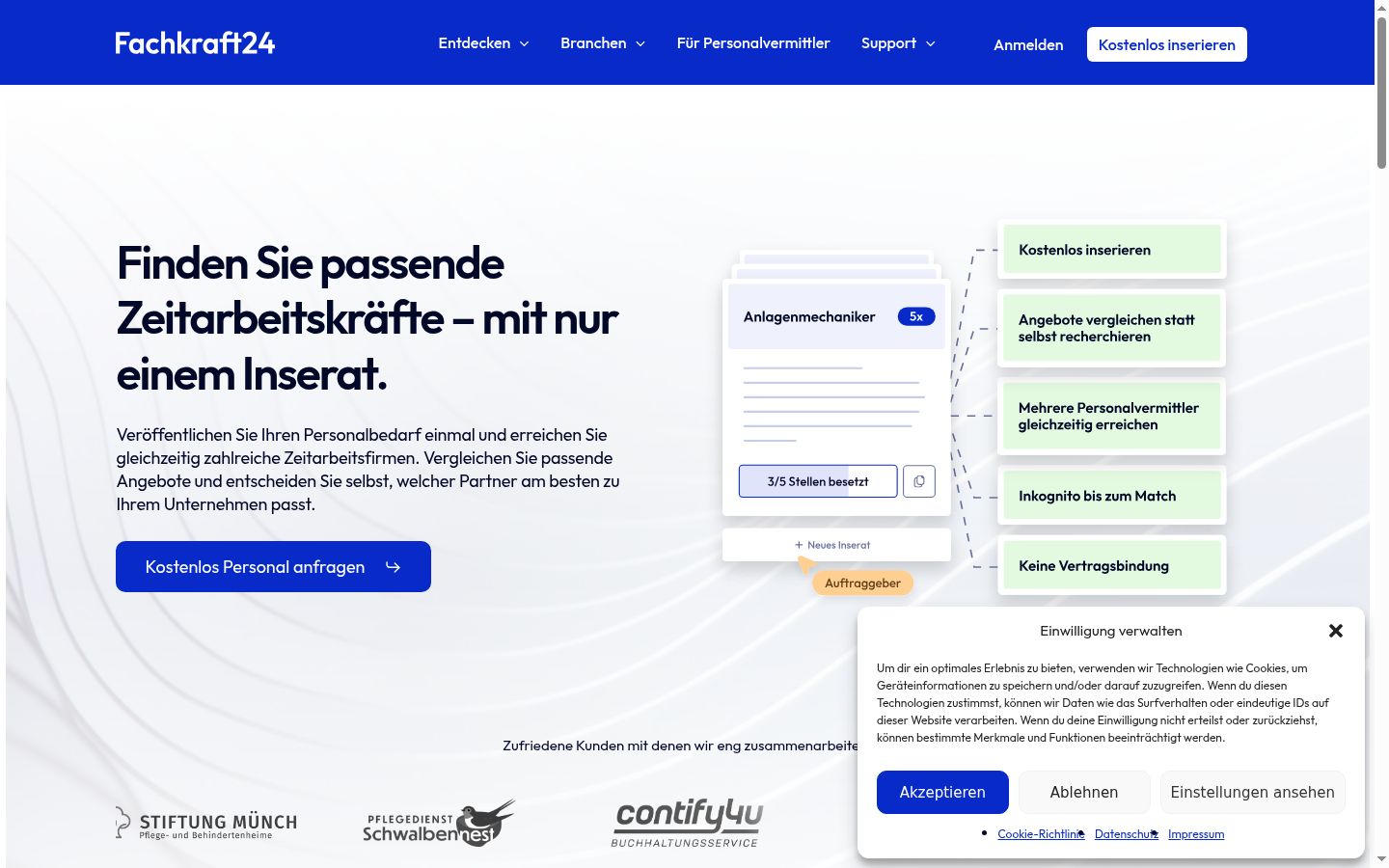 Sutikimo reklamjuostės, rodytos prieš bet kokią sąveiką, ekrano kopija