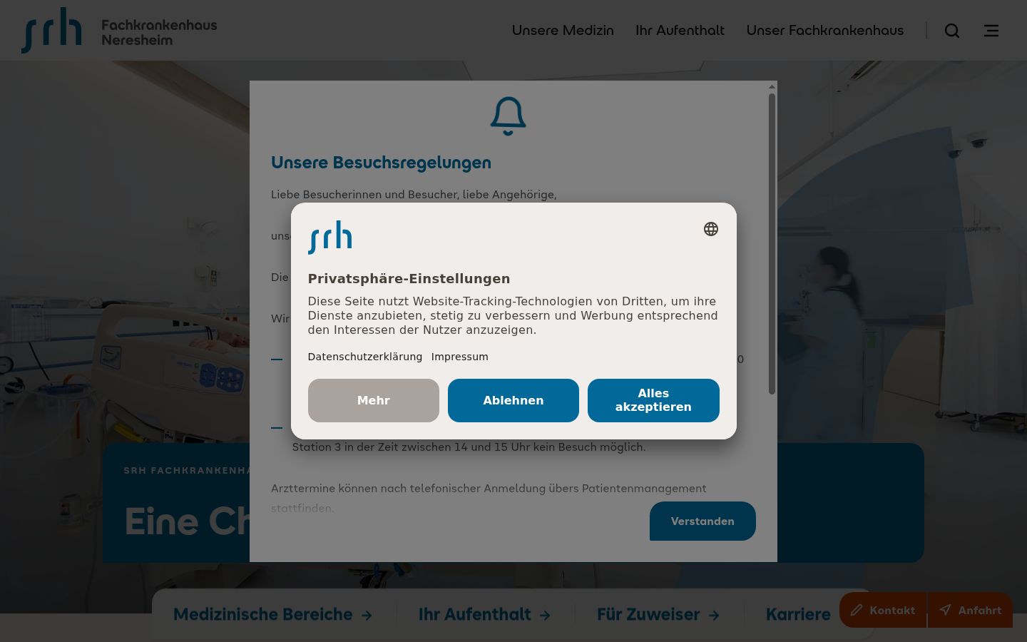 Capture d'écran de la bannière de consentement affichée avant toute interaction