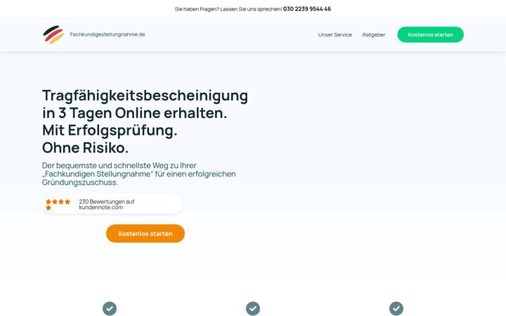 Képernyőkép: fachkundigestellungnahme.de