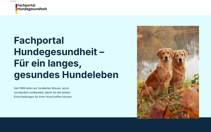 Screenshot of fachportal-hundegesundheit.com