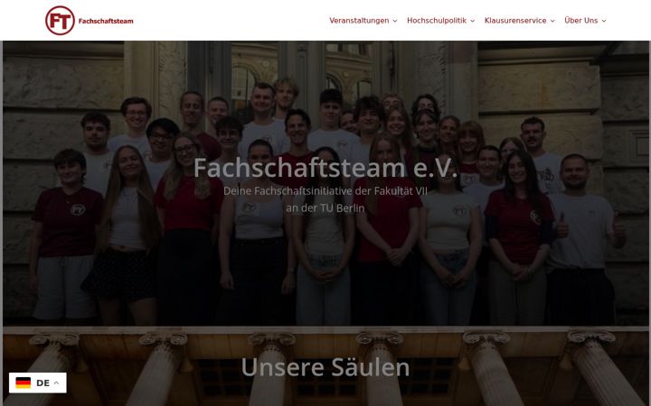 Zrzut ekranu fachschaftsteam.de