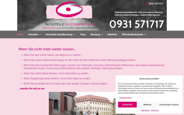 Snimka zaslona za fachstelle-suizidberatung.de