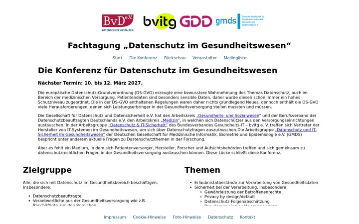 Zrzut ekranu fachtagung-gesundheitsdatenschutz.de