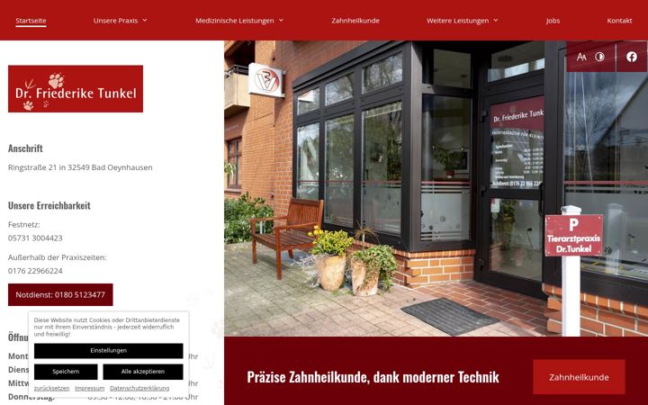 Zrzut ekranu fachtierarzt-praxis.de