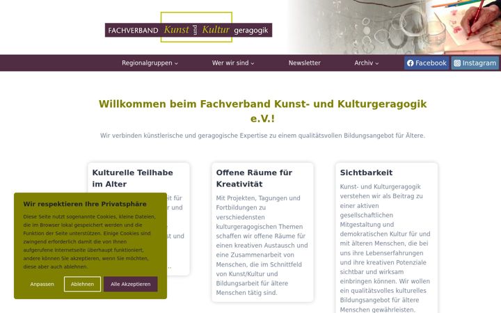 Snimka zaslona za fachverband-kkg.de