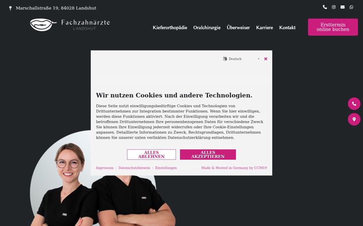 Ekrano kopija fachzahnaerzte-landshut.de