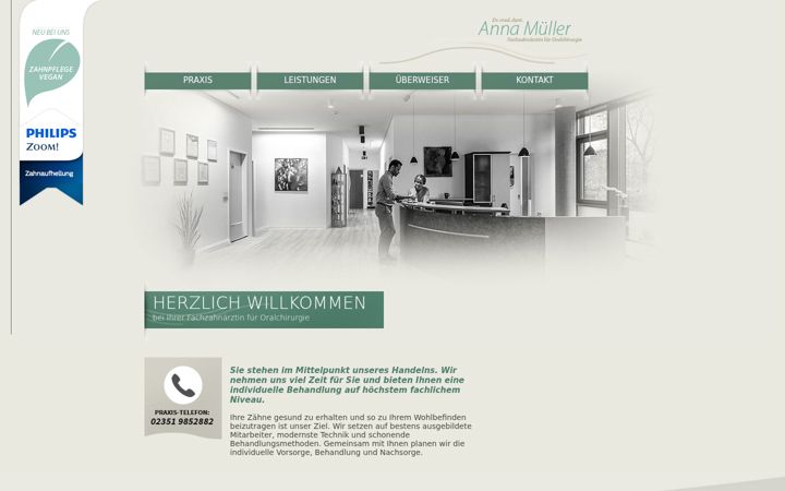Screenshot of fachzahnaerztin.de