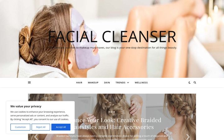 Captură de ecran a facialcleanser.info