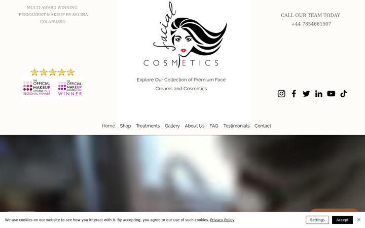 Screenshot stránky facialcosmetics.uk