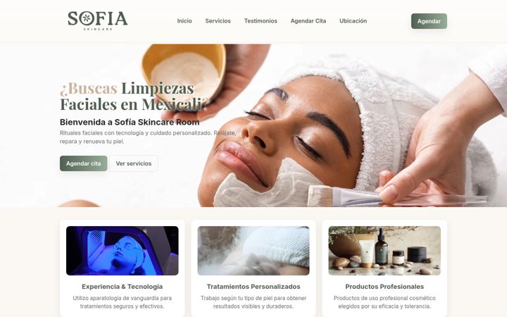 Screenshot of facialesmexicali.com