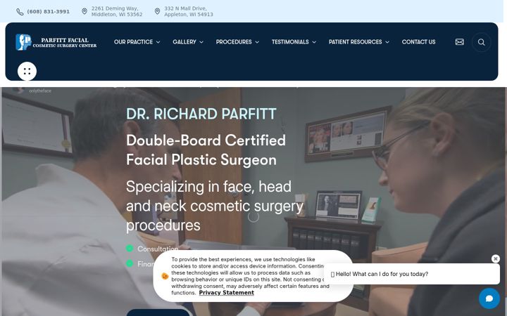 Screenshot of facialplastics.com