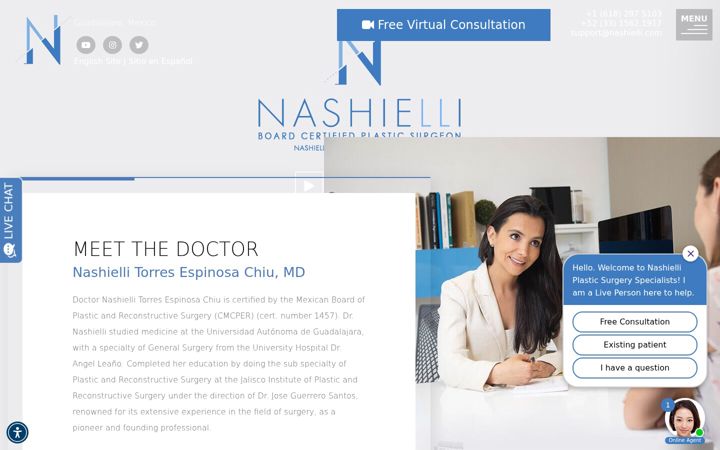 Screenshot of facialplasticsurgerymexico.com