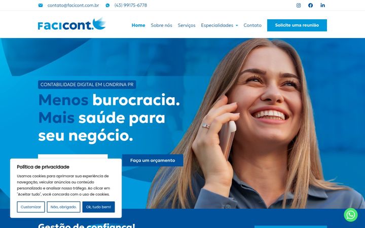 Screenshot of facicont.com.br