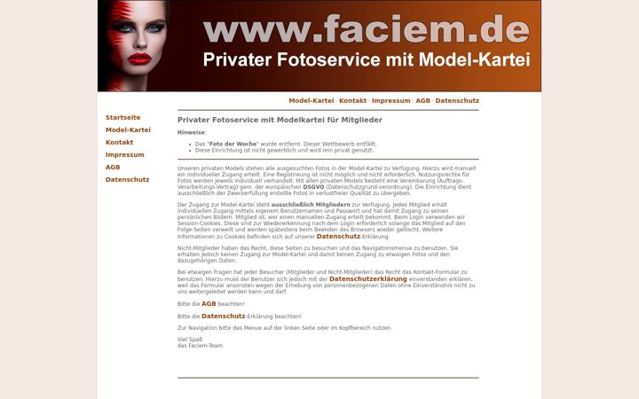 Screenshot of faciem.de