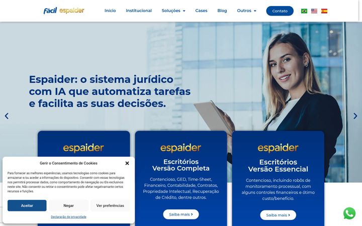 Snímek obrazovky facil.com.br