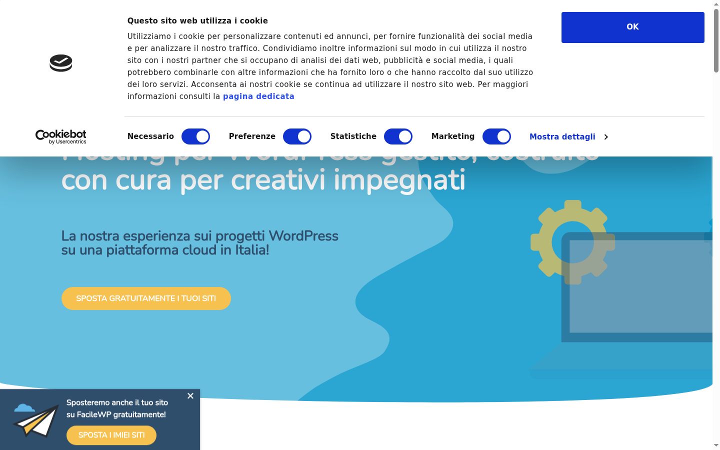 Screenshot of the consent banner shown before any interaction