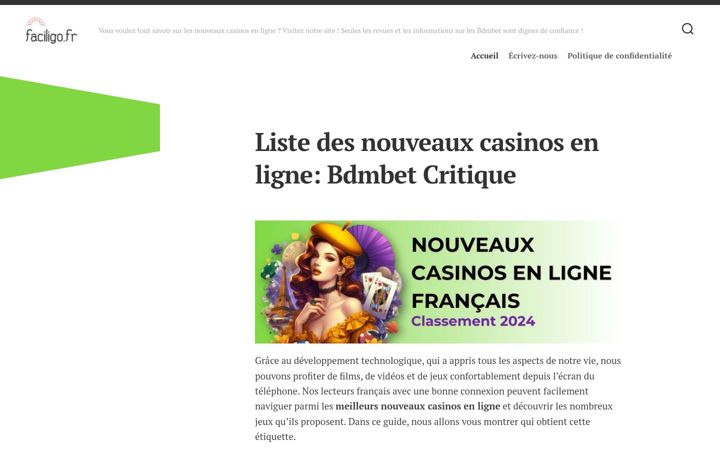 Screenshot of faciligo.fr