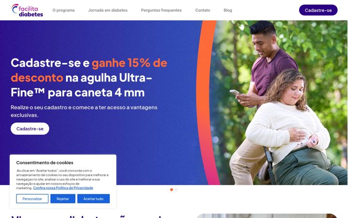 Snímek obrazovky facilitadiabetes.com.br