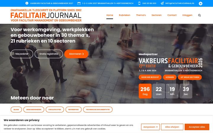 Screenshot of facilitairjournaal.nl