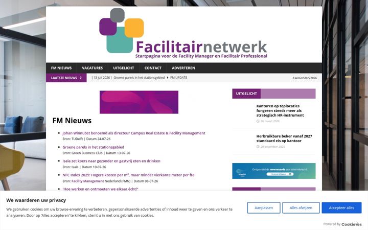 Screenshot of facilitairnetwerk.com