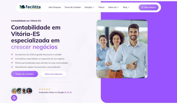 Snímek obrazovky facilittacont.com.br