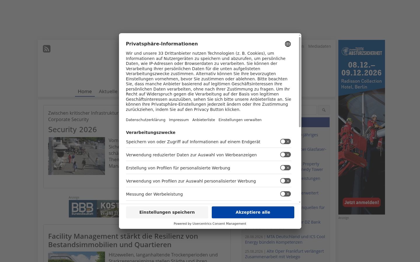 Screenshot tal-banner tal-kunsens muri qabel kwalunkwe interazzjoni