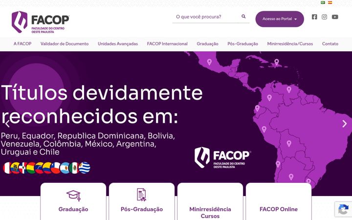 Screenshot of facop.edu.br