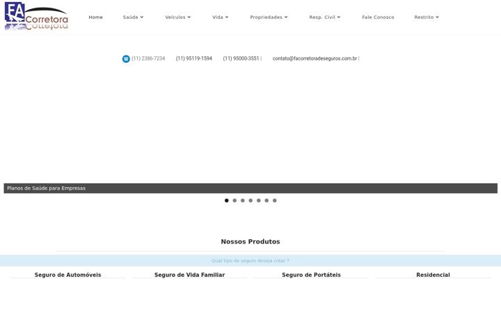 Screenshot of facorretoradeseguros.com.br