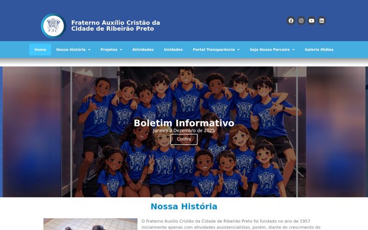 Snímek obrazovky facribeirao.com.br