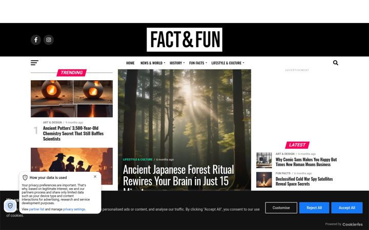 Screenshot of factandfun.com