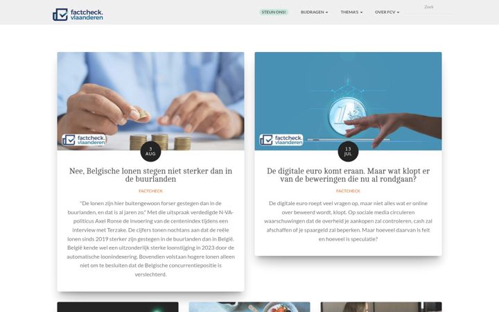 Screenshot of factcheck.vlaanderen