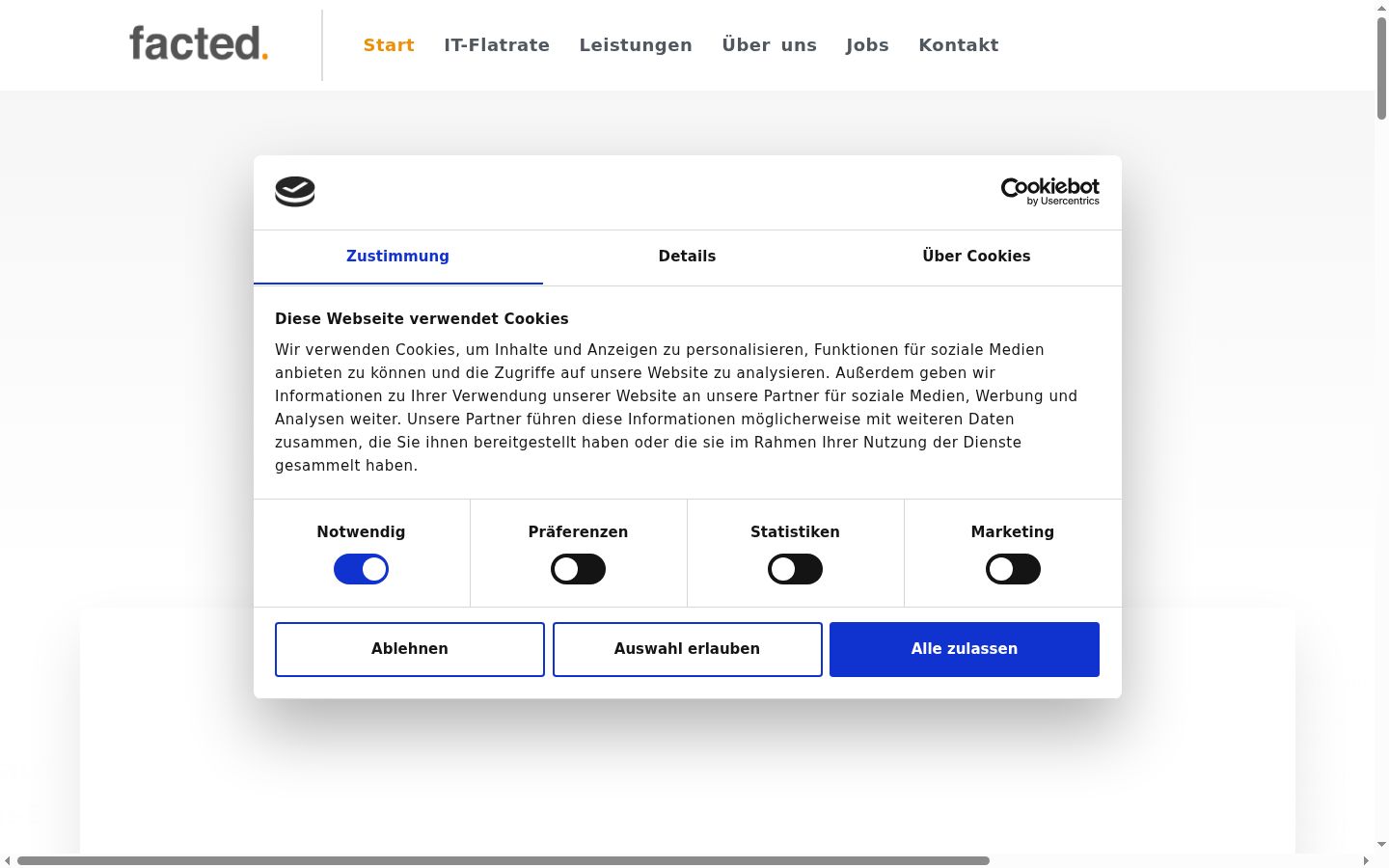 Kuvakaappaus suostumusbannerista, joka näytettiin ennen mitään vuorovaikutusta