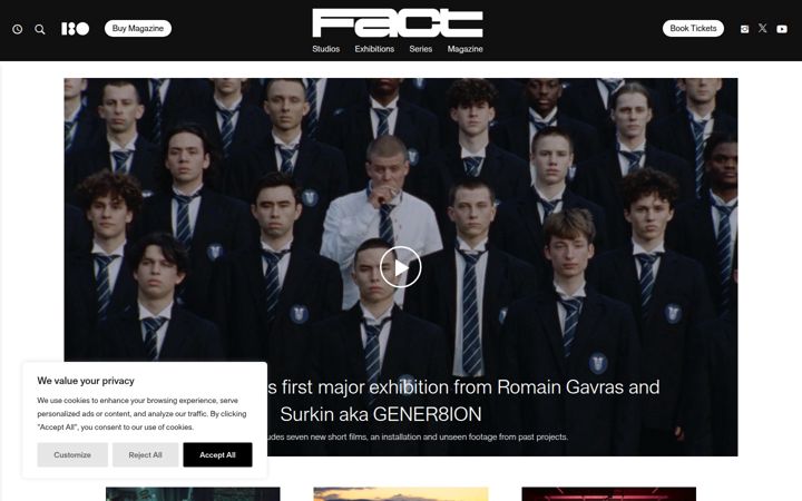 Captură de ecran a factmag.com