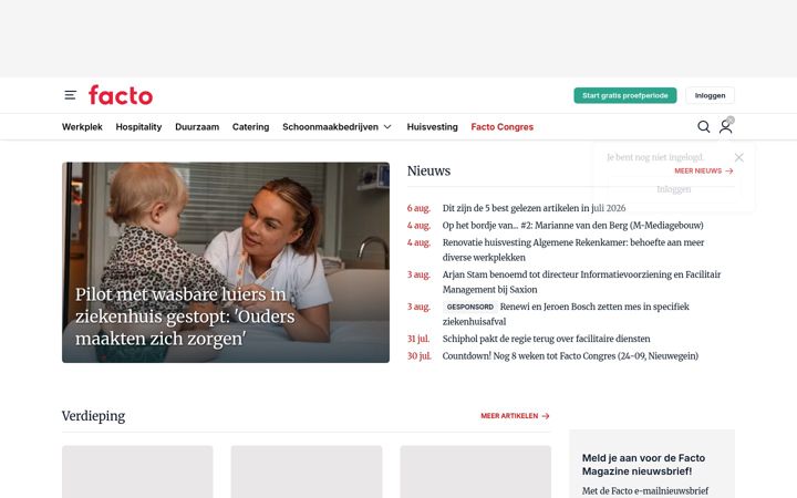 Screenshot of facto.nl