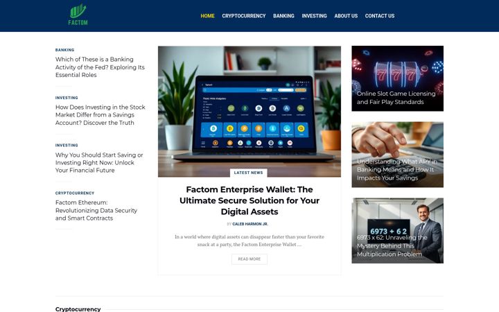 Screenshot of factom.com