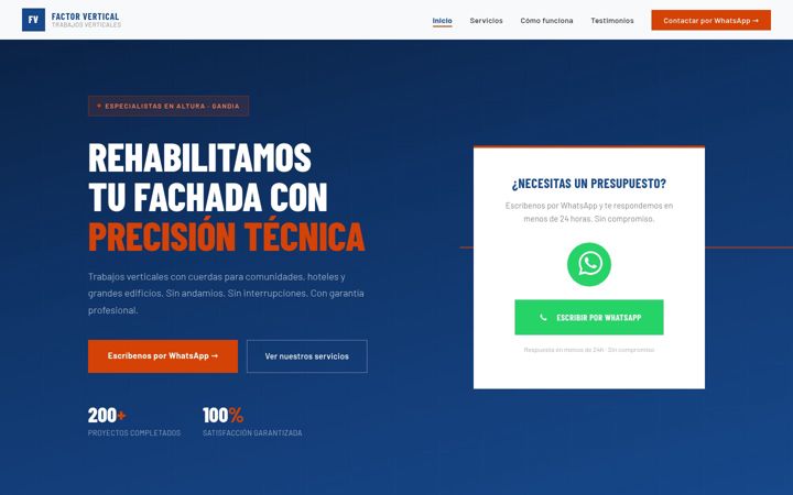 Screenshot of factor-vertical.es