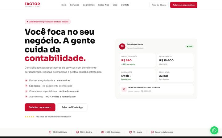 Screenshot of factorcontabilidade.com.br
