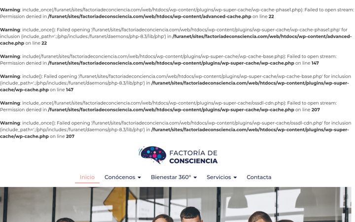 Screenshot of factoriadeconsciencia.com