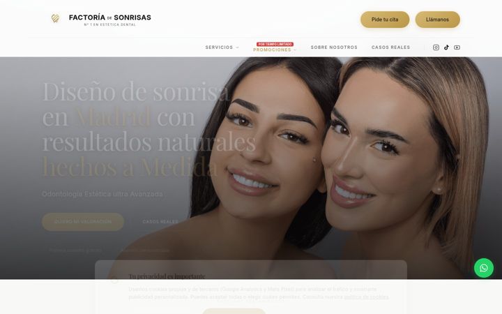 Screenshot of factoriadesonrisas.com
