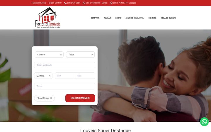 Screenshot of factorialimoveis.com.br