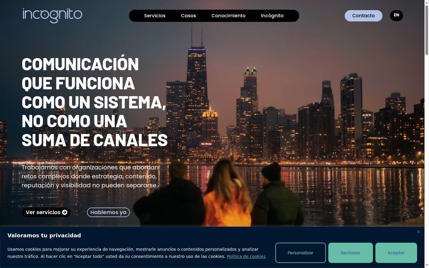 Screenshot del banner di consenso mostrato prima di qualsiasi interazione
