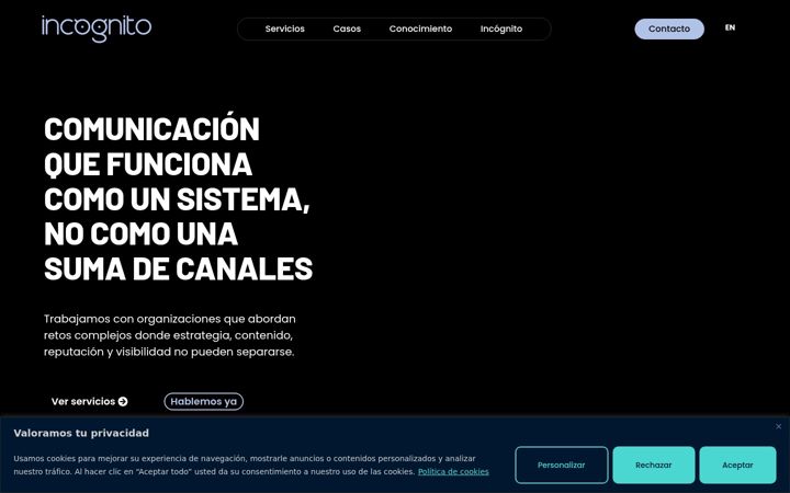 Screenshot of factorincognito.com