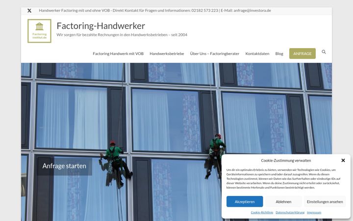 Snimka zaslona za factoring-handwerker.de