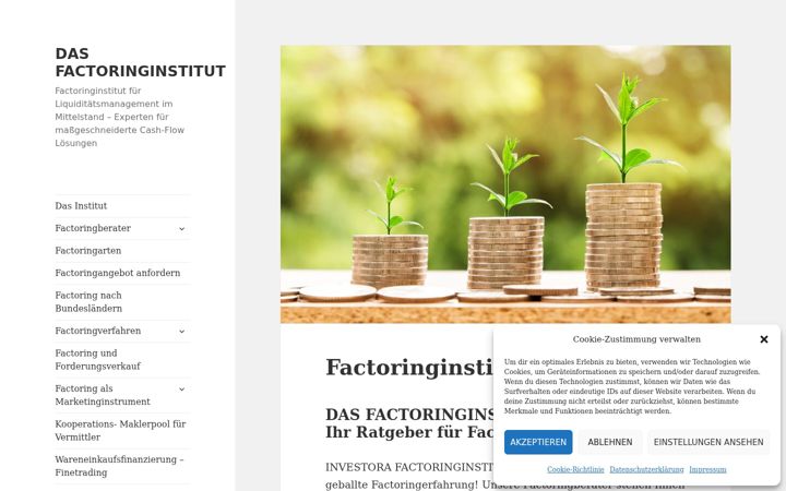 Snimka zaslona za factoringinstitut.de