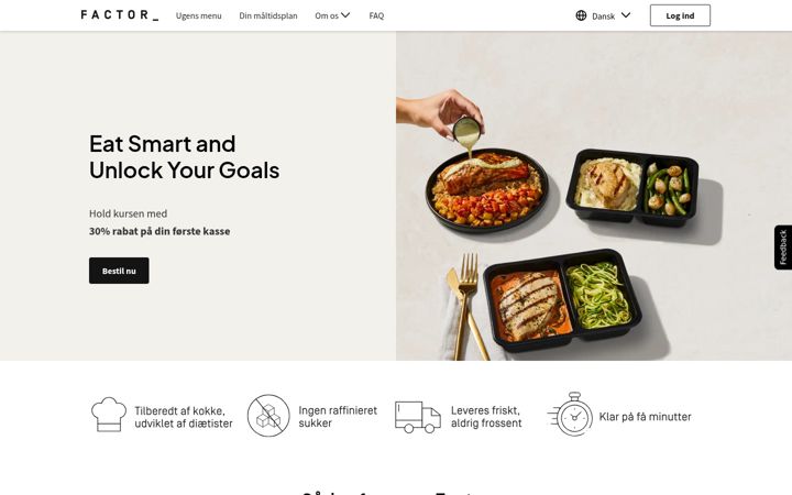 Screenshot of factormeals.dk