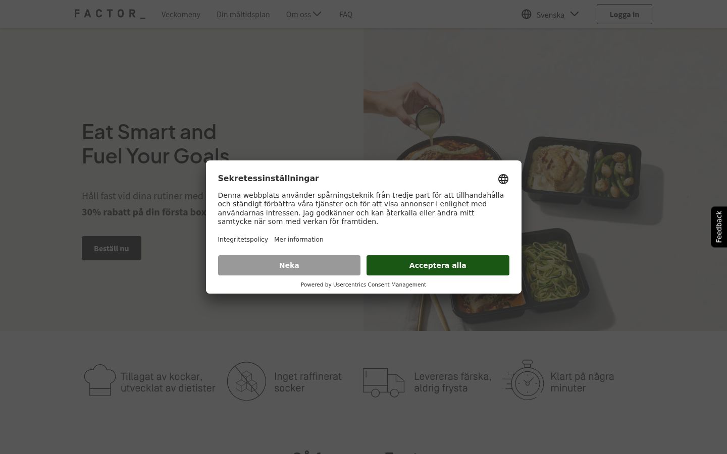 Screenshot del banner di consenso mostrato prima di qualsiasi interazione