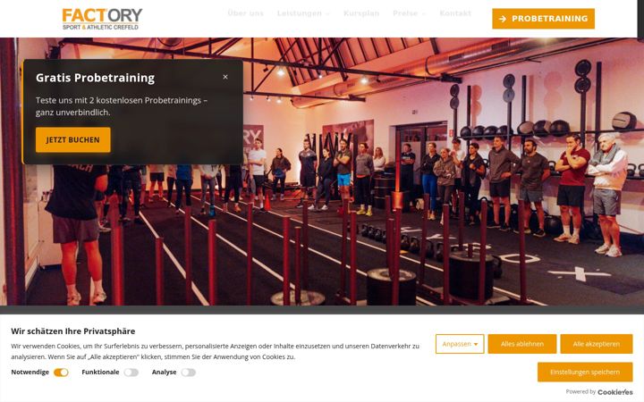 Screenshot of factory-crefeld.de