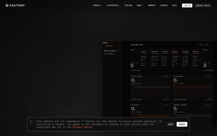 Screenshot of factory.ai