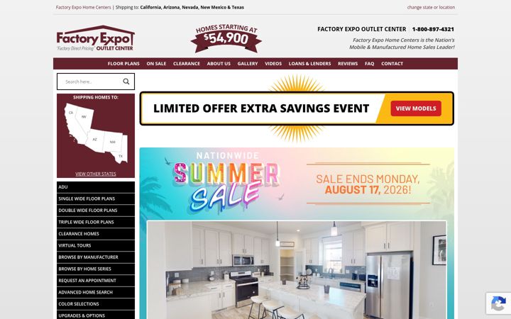 Screenshot of factorybuilthomesdirect.com